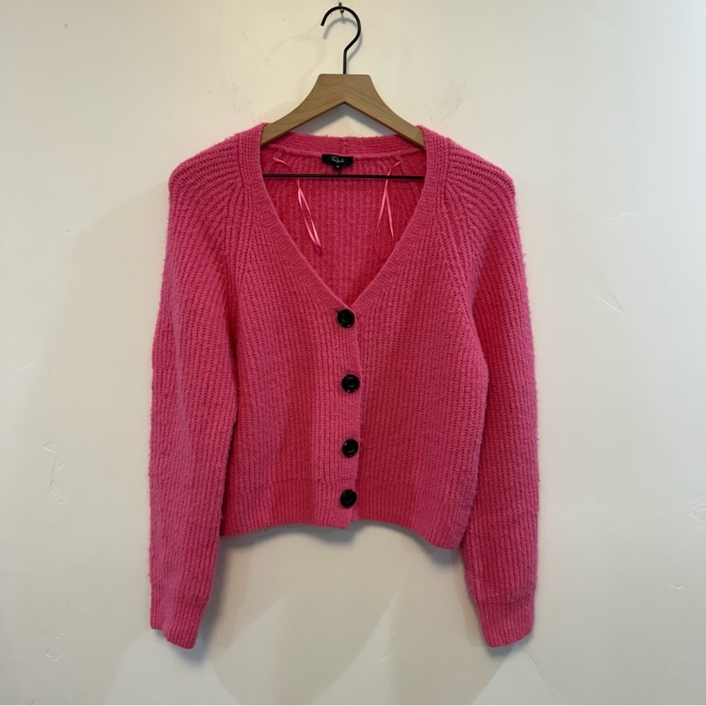 Rails | Pink Knit Crop Button Front Cardigan - image 4